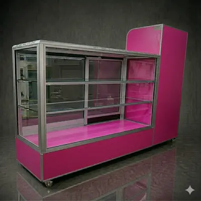 Vitrina mostrador  con modulo de cobro  2 m. de largo sku 4852
