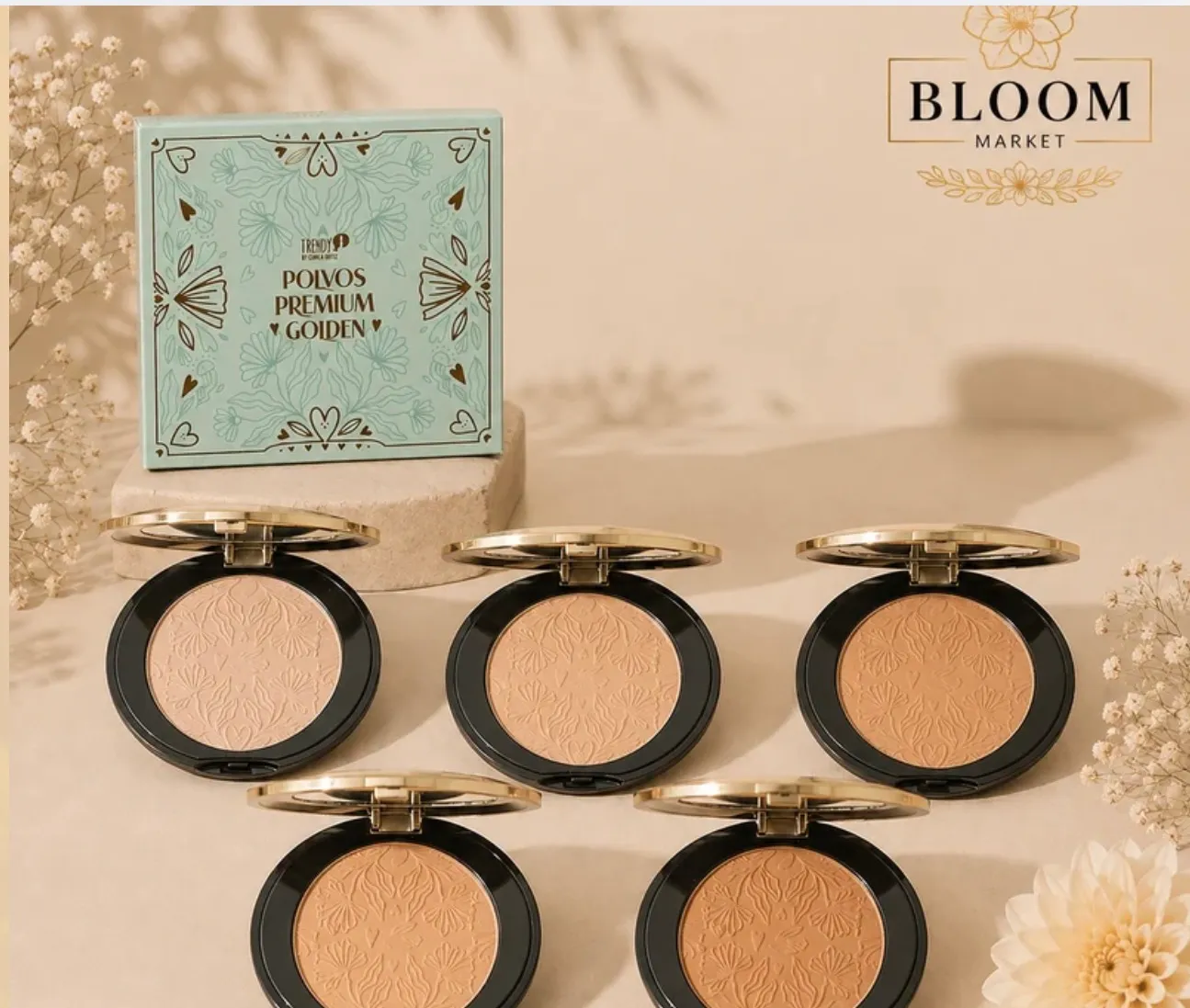 Polvos Compactos Golden Trendy - Image 1