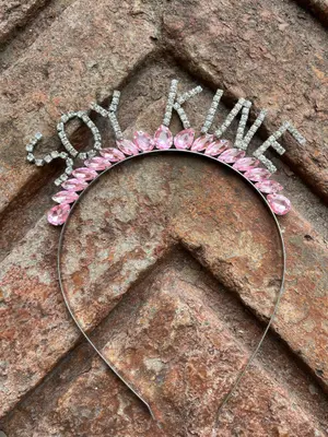 Vincha strass y corona de gemas