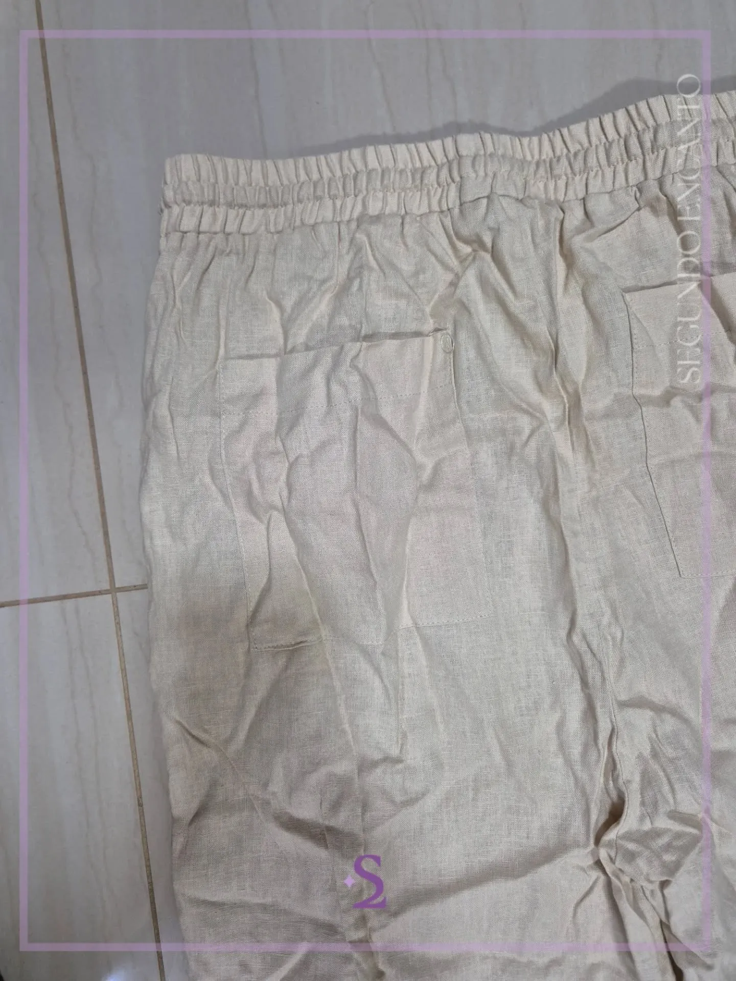 Pantalon casual de lino L - Image 3