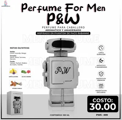 Perfume Hombre P&W 100ml For Men | Inspirado en Phantom de Paco Rabanne