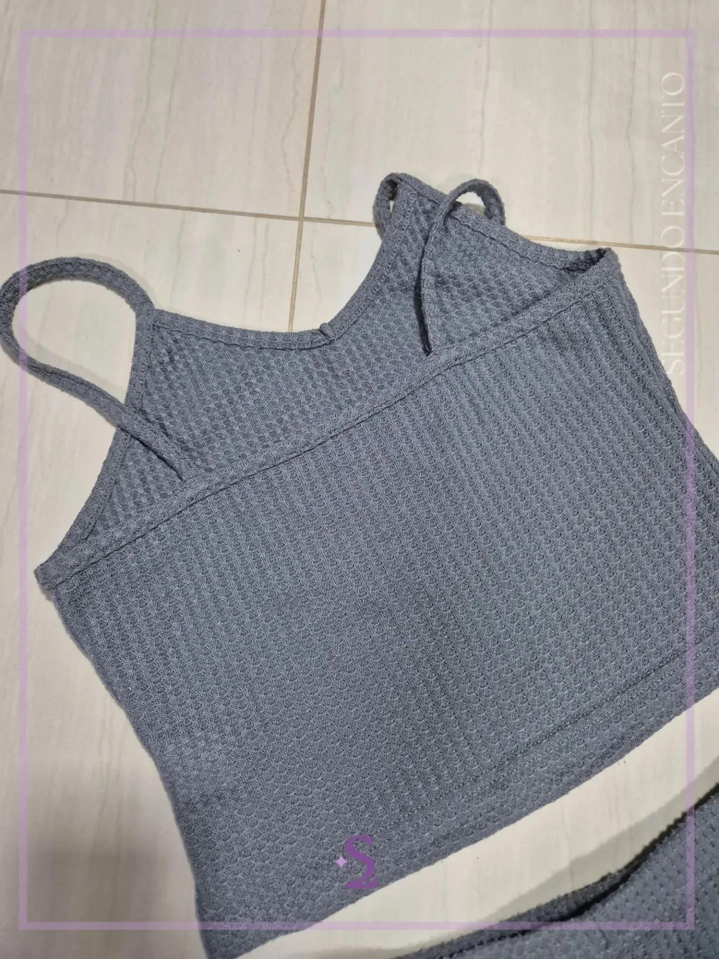 Set pijama gris tela wafle L - Image 2