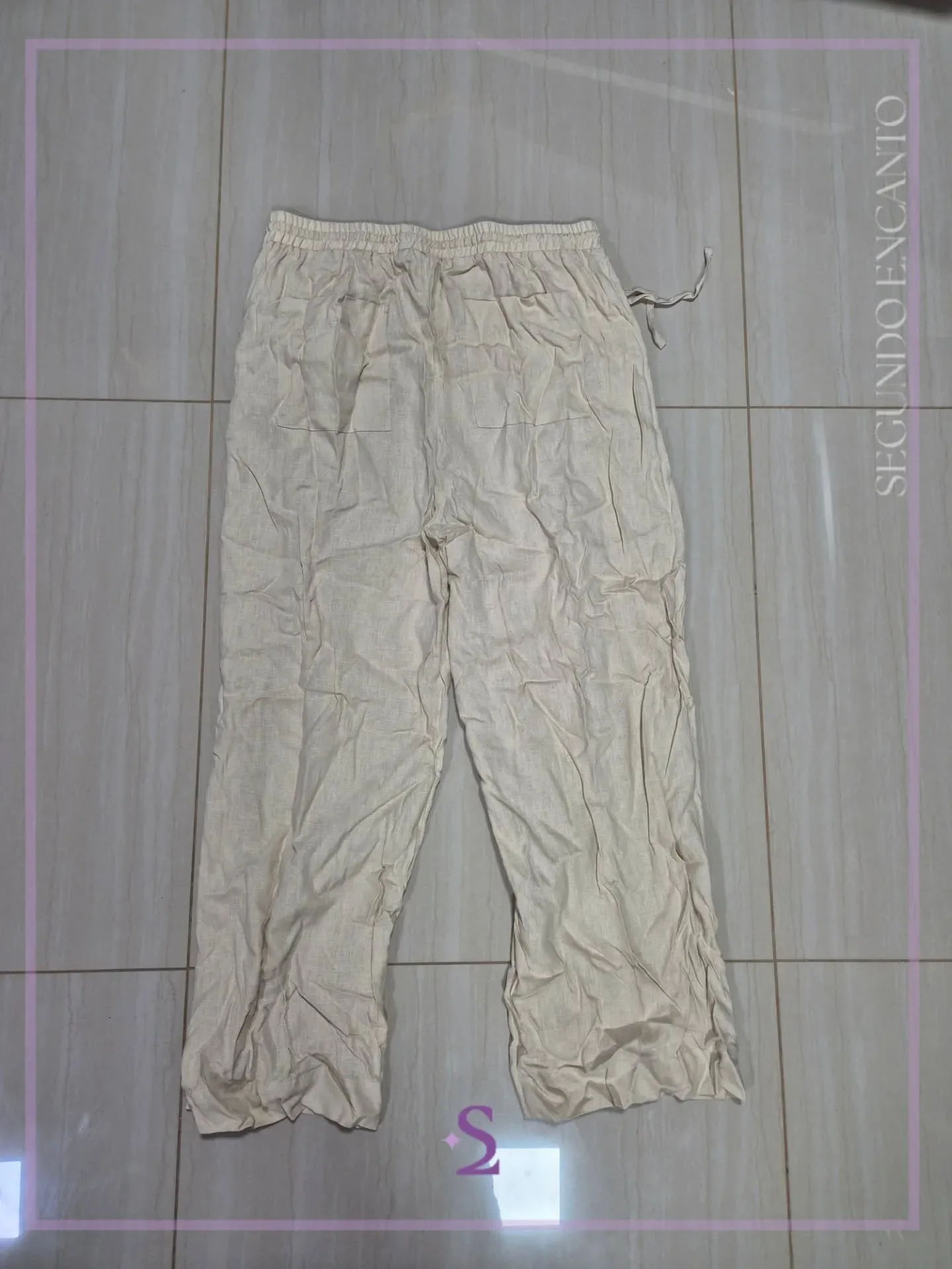 Pantalon casual de lino L - Image 8