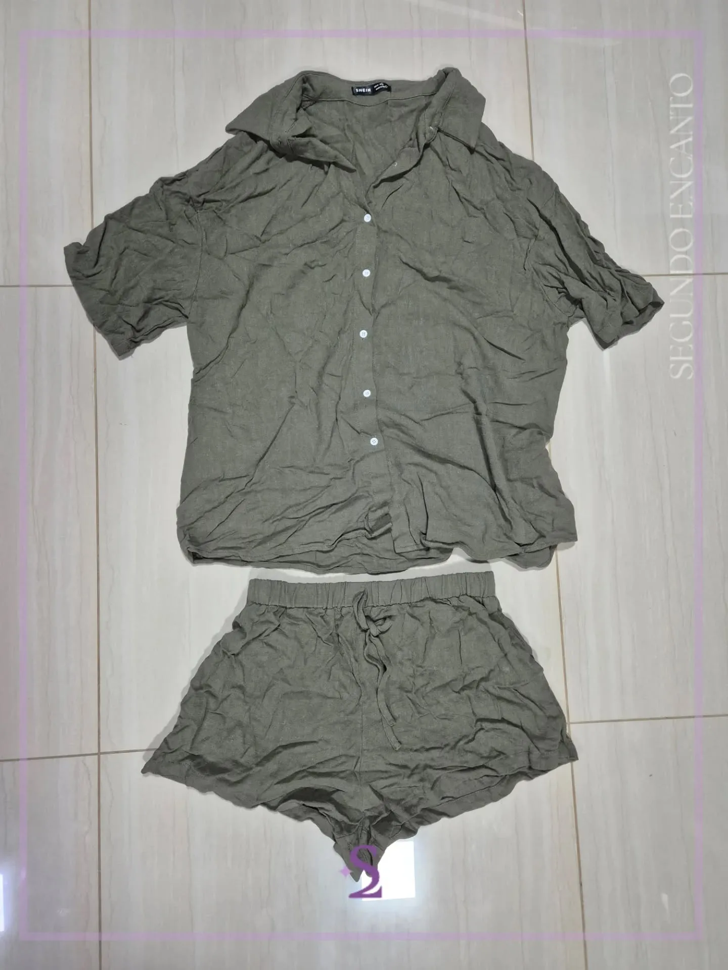 Conjunto verde camisa y short M/L - Image 2