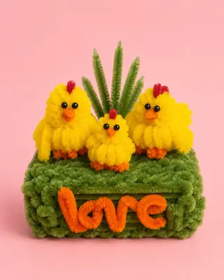 Handmade Chicken Family Arrangement