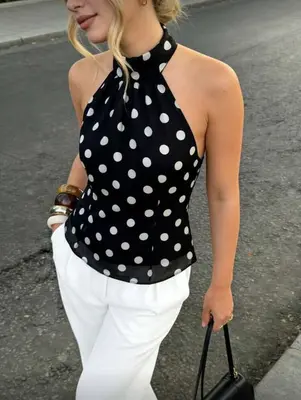 Blusa Halter Polka