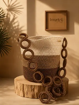 Mochila grande de cordón de seda