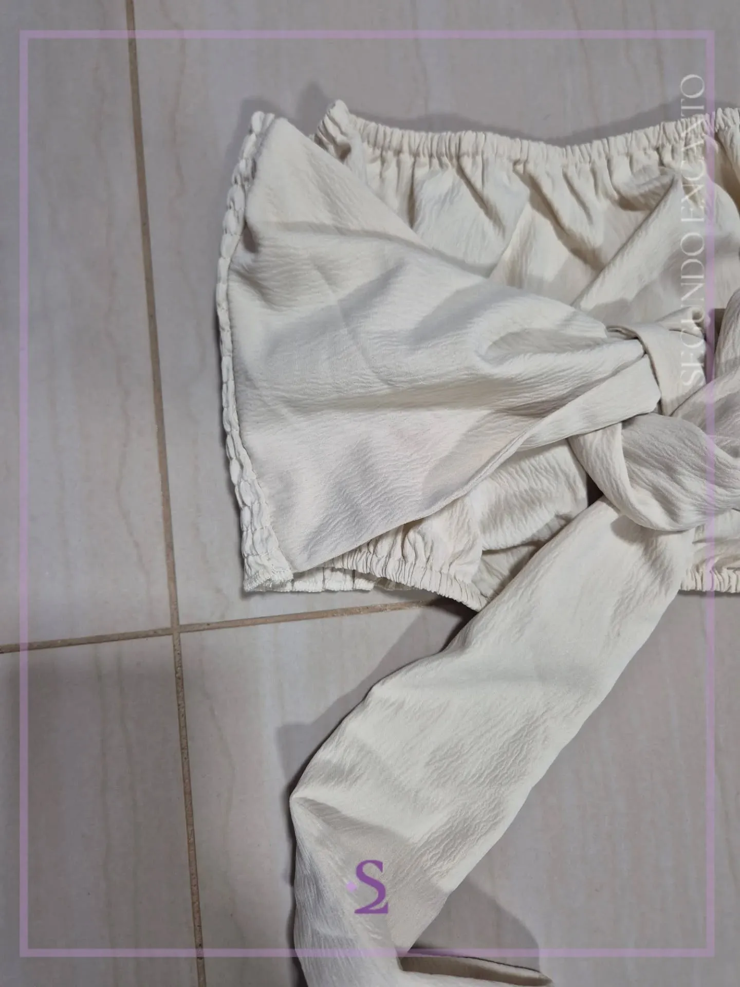 Crop top tubo con ajuste de moño L - Image 2