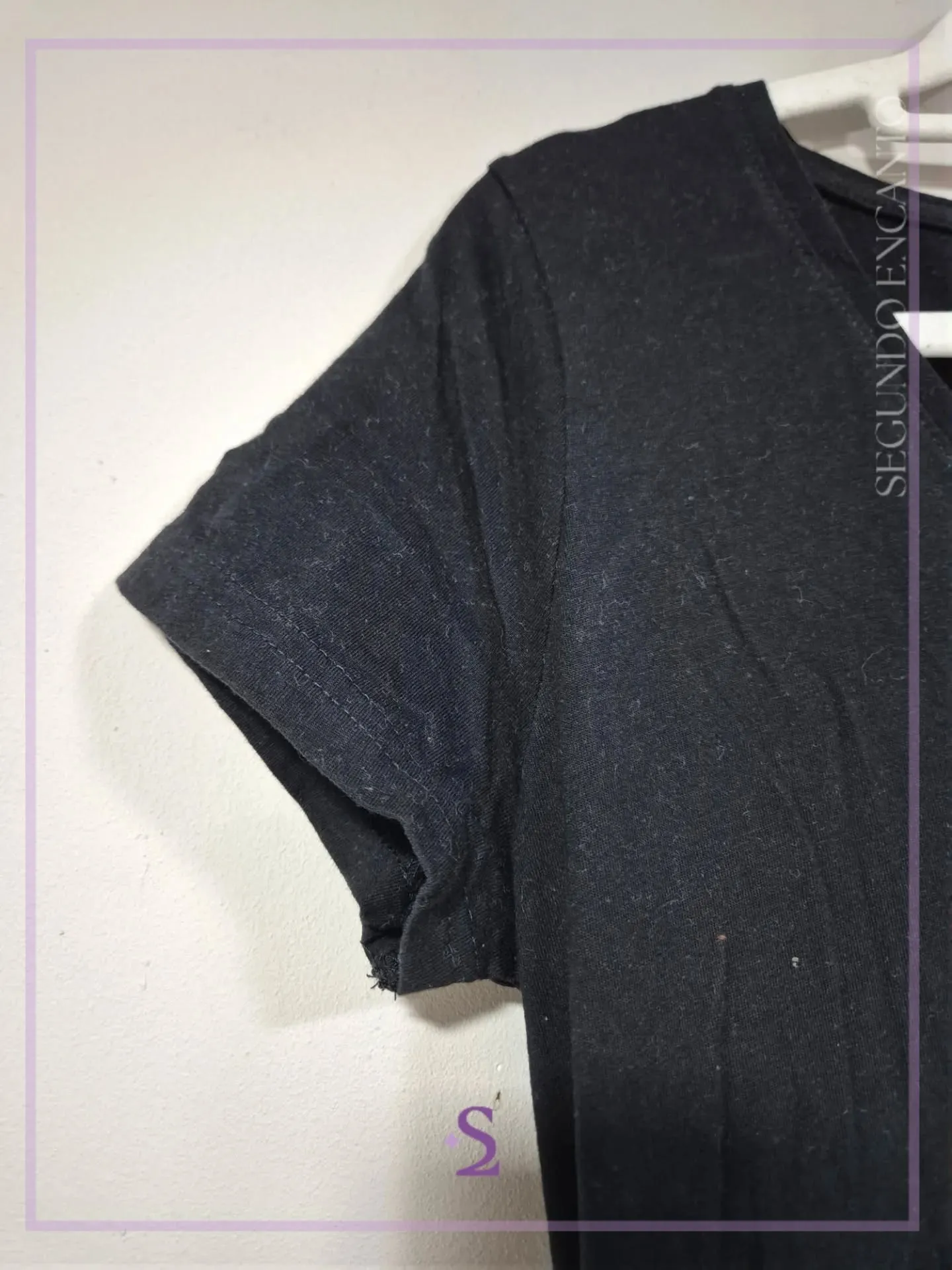 Camisa de algodon color negro M - Image 2
