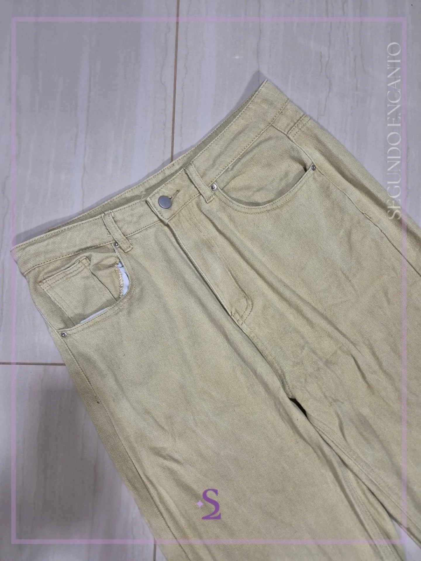 Pantalones tono verde oliva claro L - Image 5