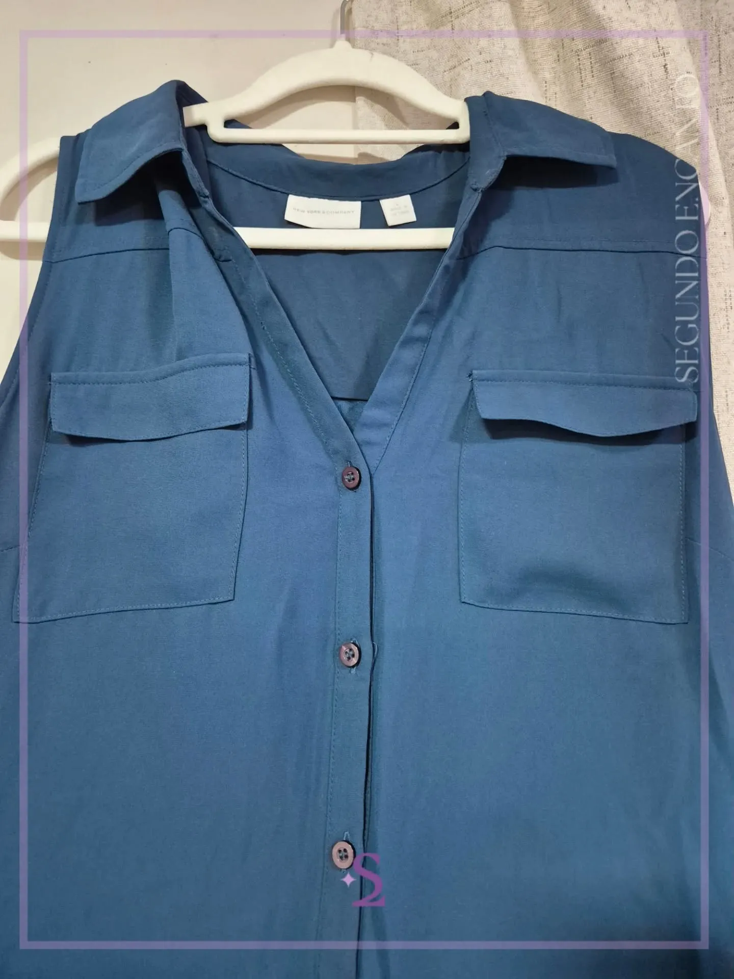 Vestido tipo tunica azul L  - Image 2