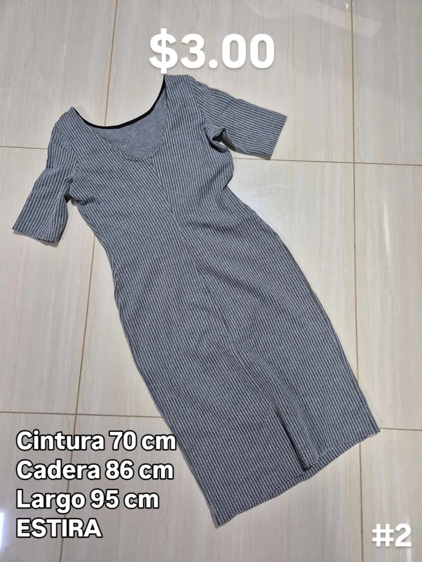 Vestido gris señorial S/M - Image 2