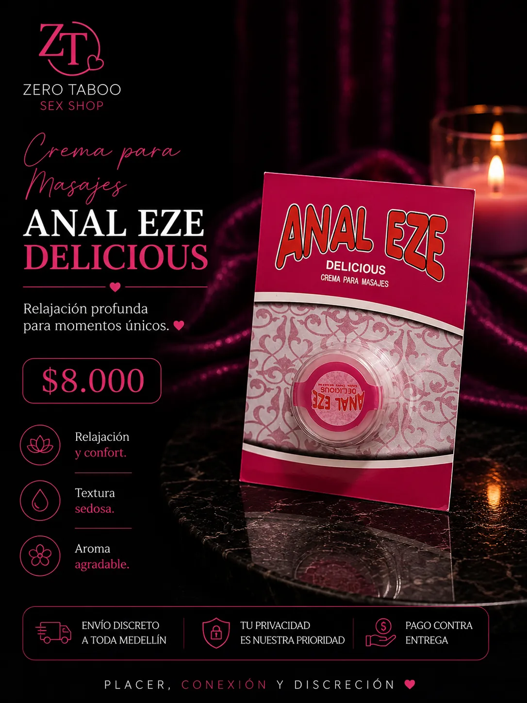 Crema para Masajes Anal Eze Delicious - Image 1