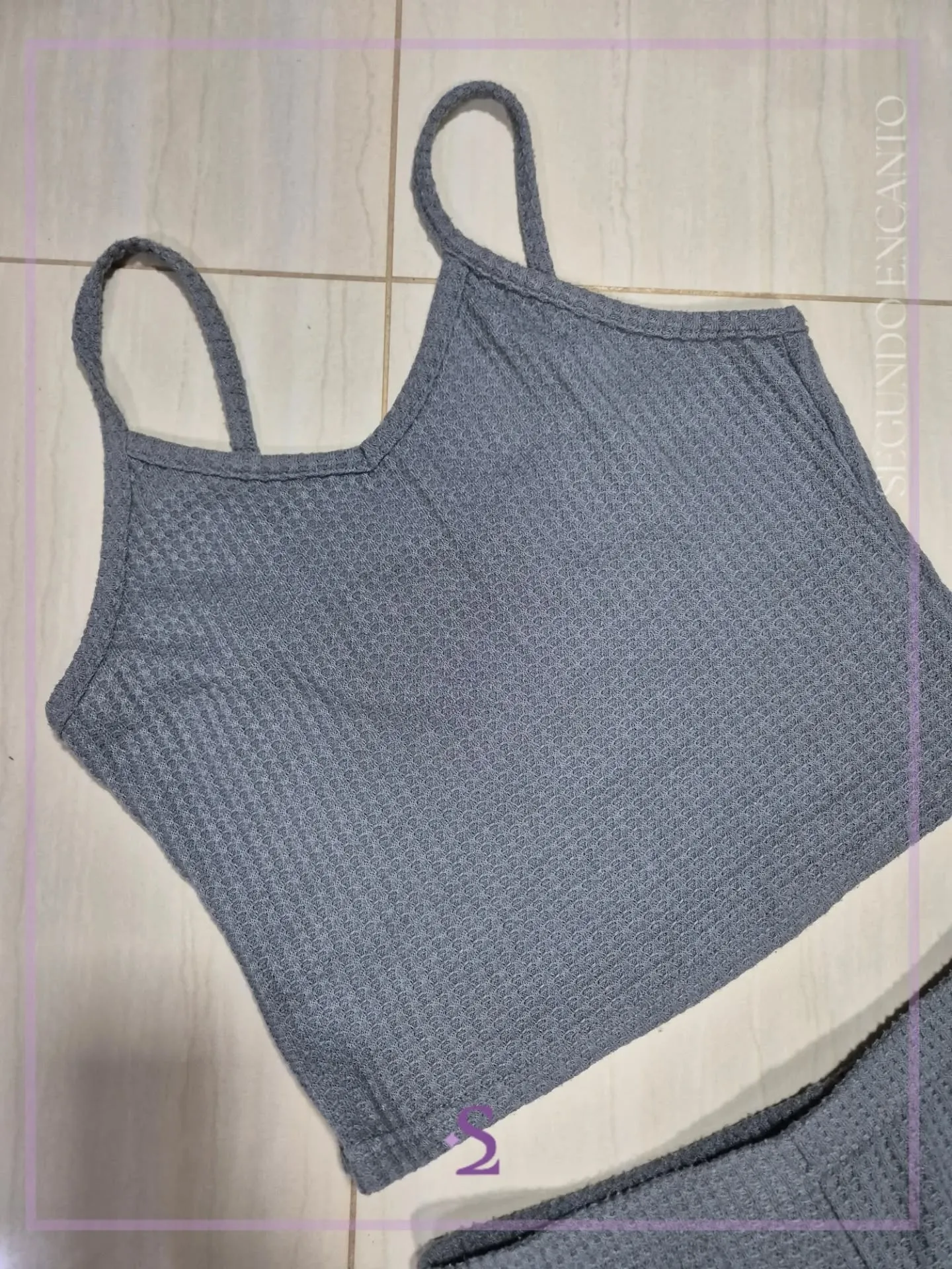Set pijama gris tela wafle L - Image 3