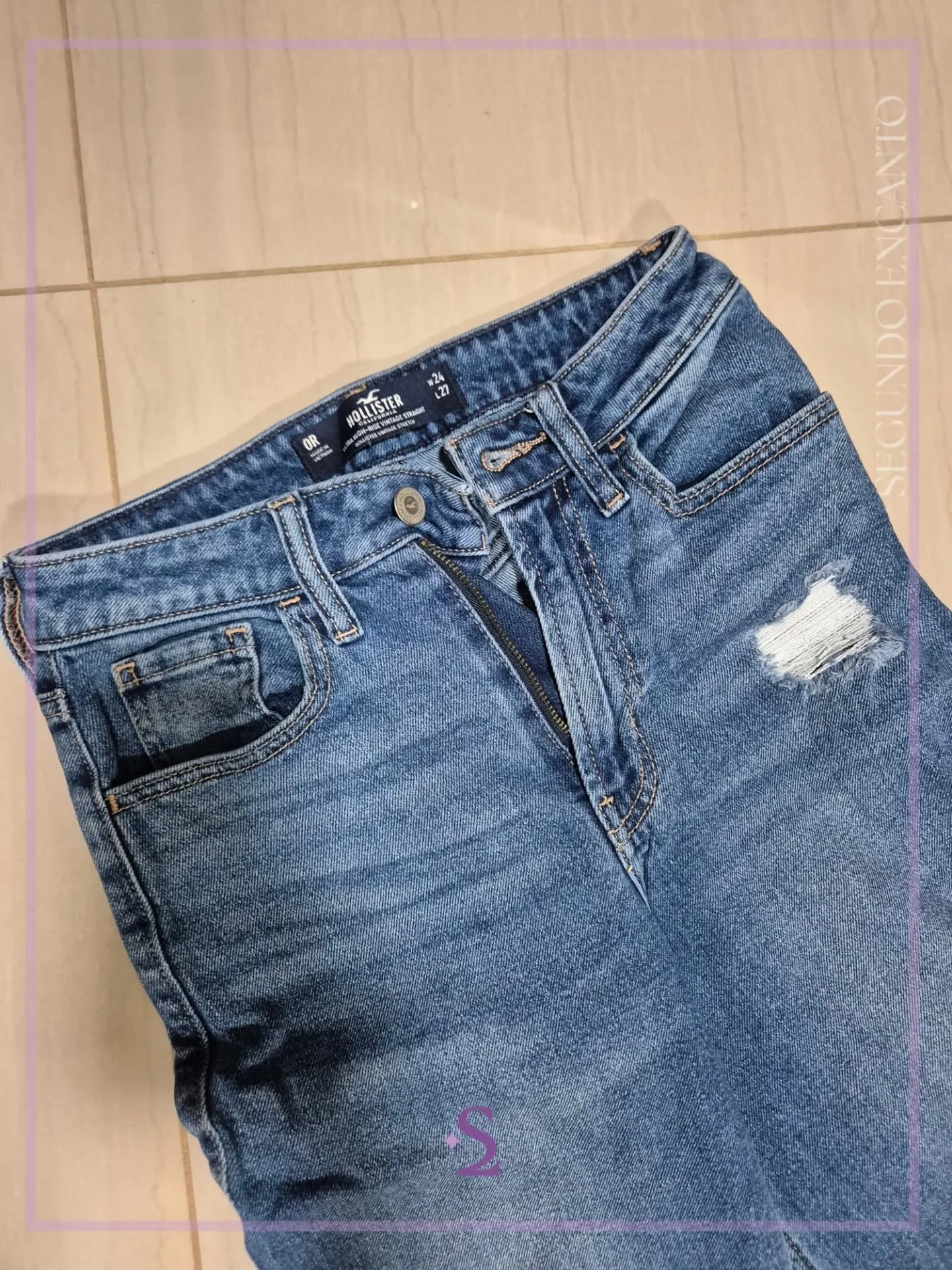 Jeans rectos como nuevos Hollister XS S - Image 6