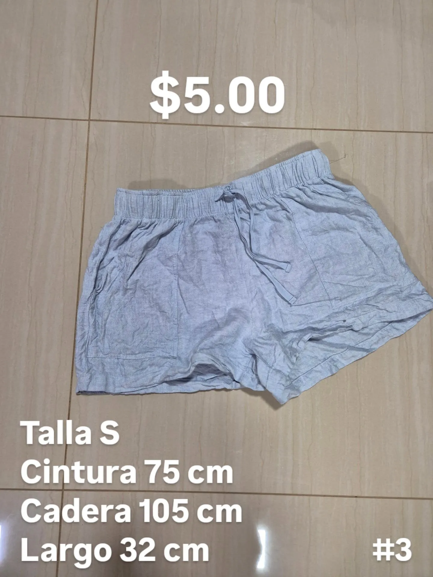 Short casual color azul S - Image 2