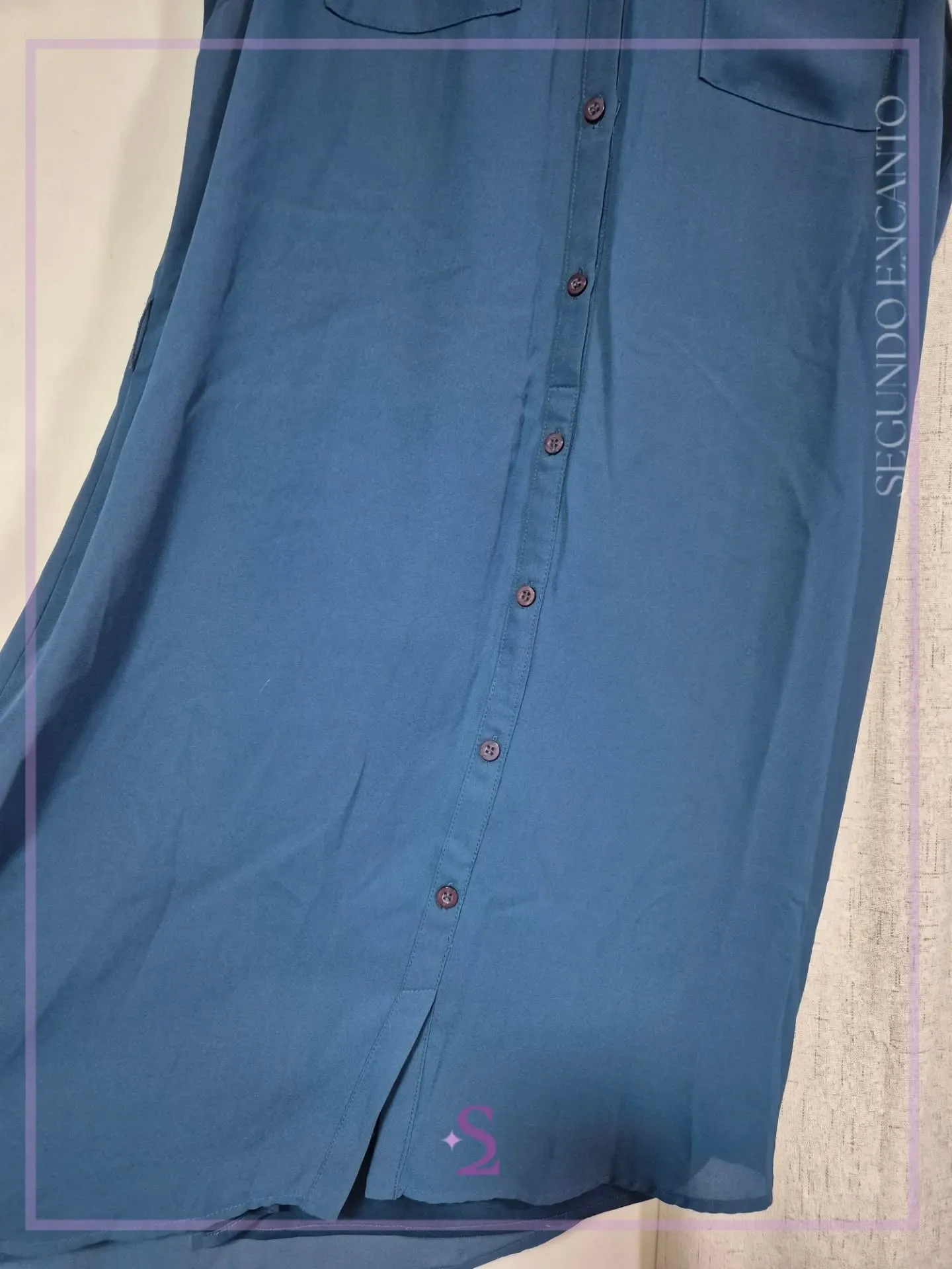 Vestido tipo tunica azul L  - Image 4