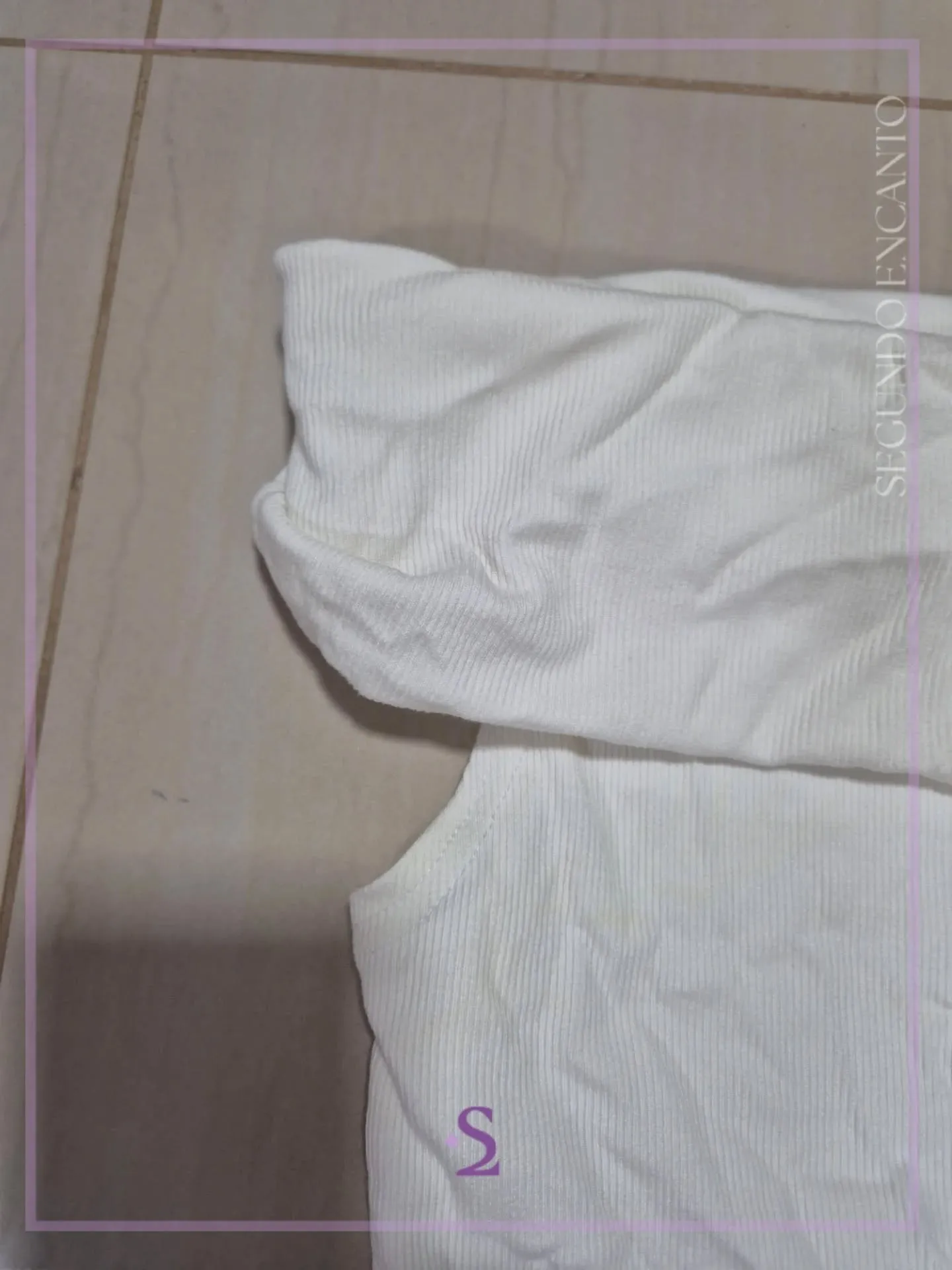 Blusa blanca con hombros descubiertos L - Image 7
