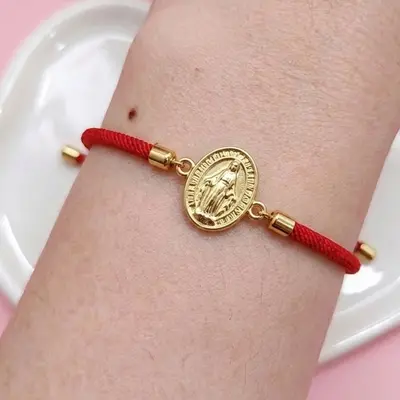 Pulsera roja ajustable virgen