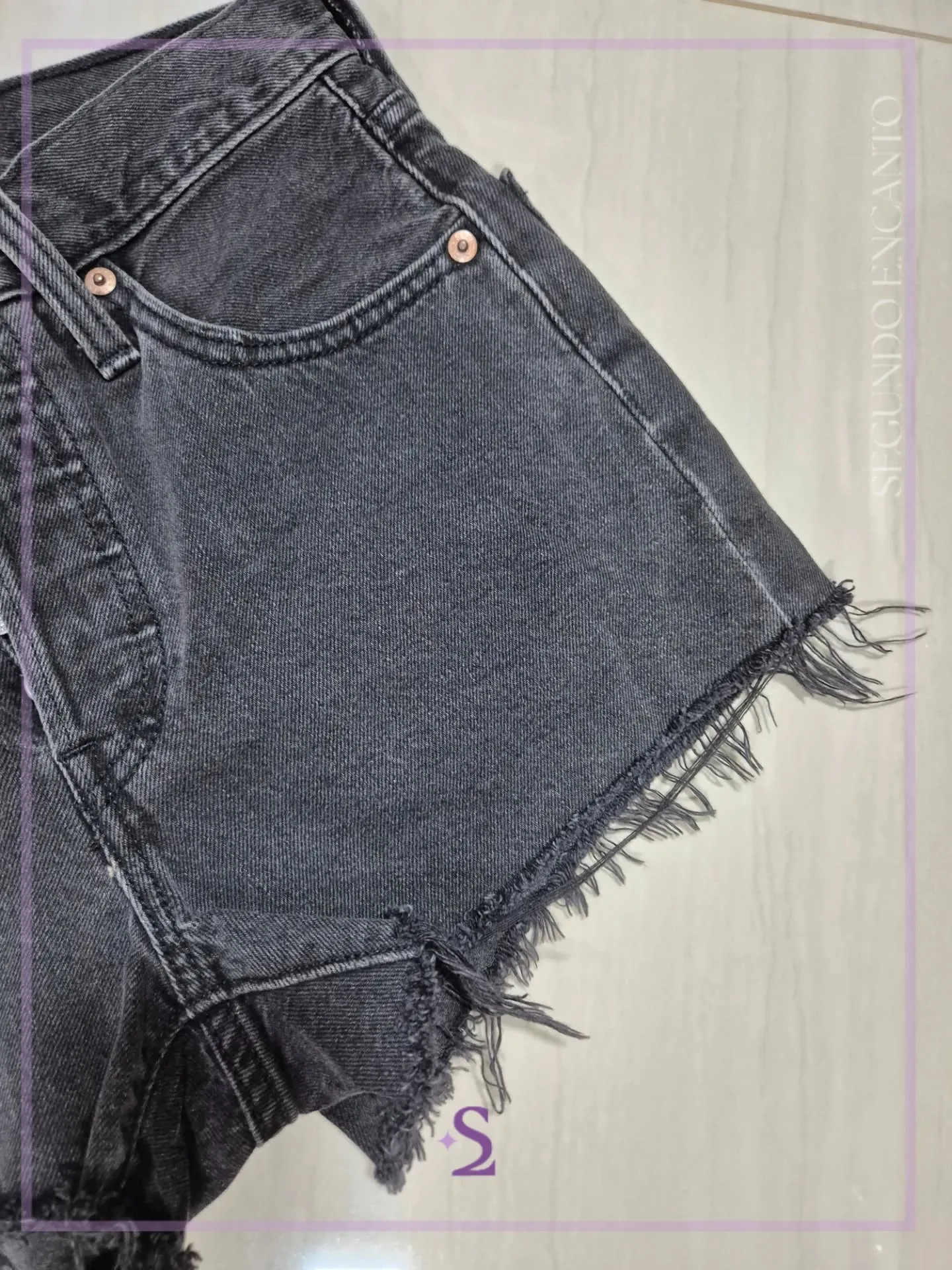 Short mezclilla color negro w24 s/m - Image 2