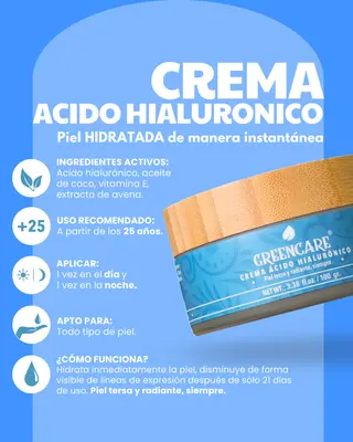 Crema ácido hialurónico 100g.