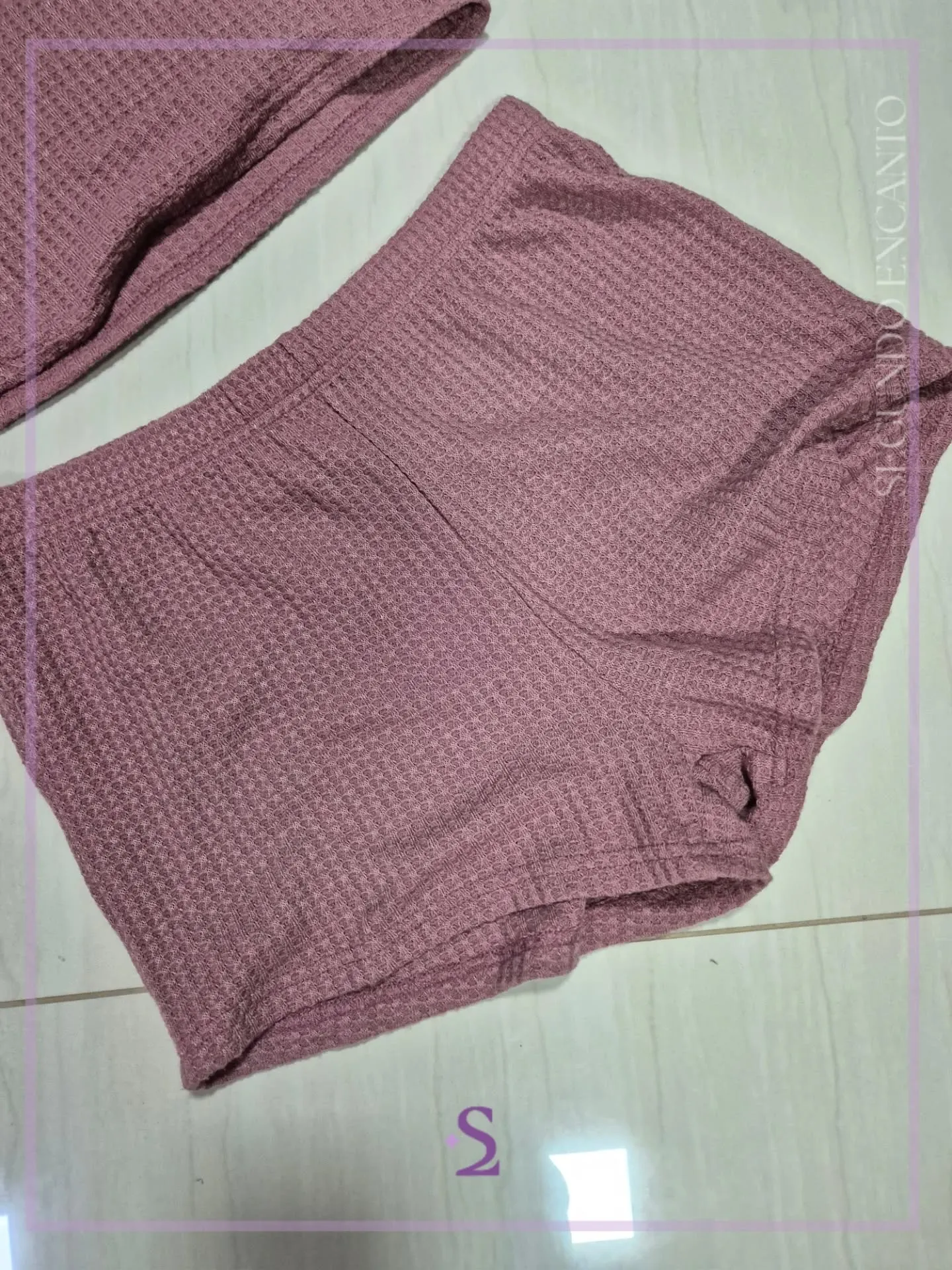 Set pijama rosado tela wafle L - Image 4