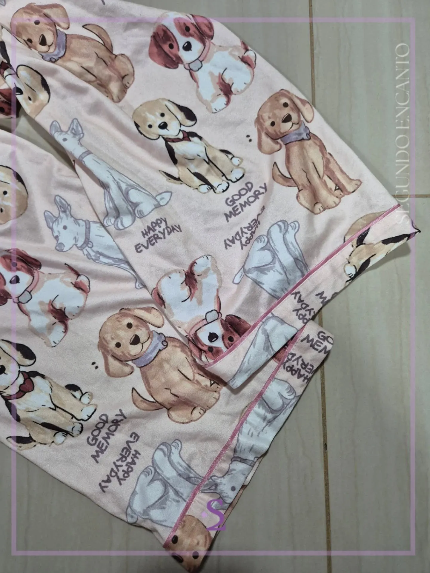 Set de pijama camisa y pantalon perritos L - Image 2