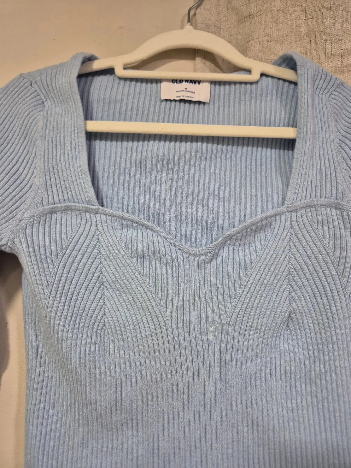 Blusa celeste manga larga M - Image 8