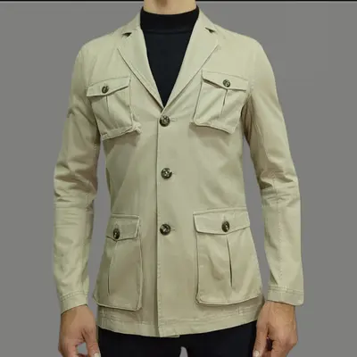 Blazer en drill beige 