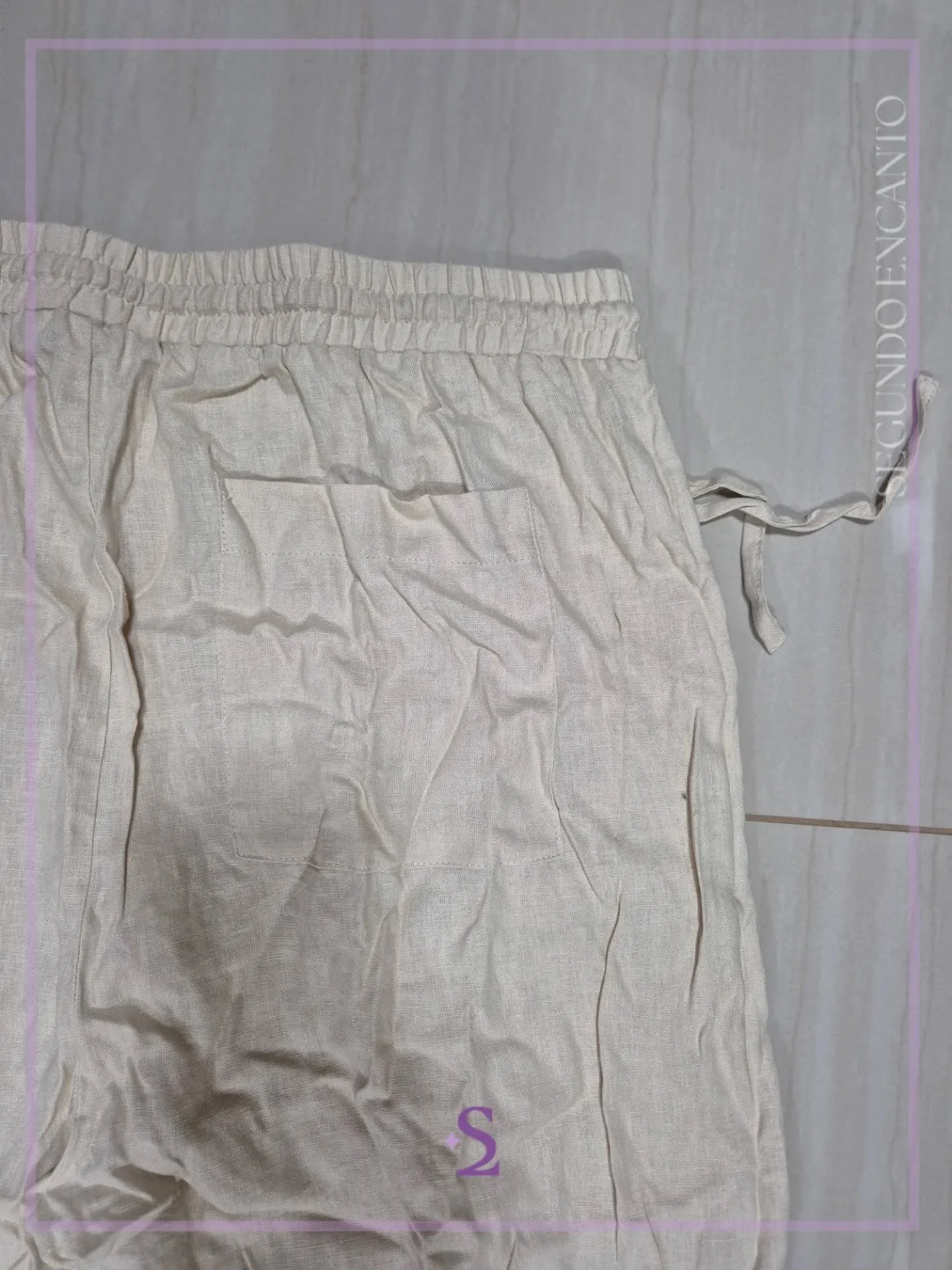 Pantalon casual de lino L - Image 5