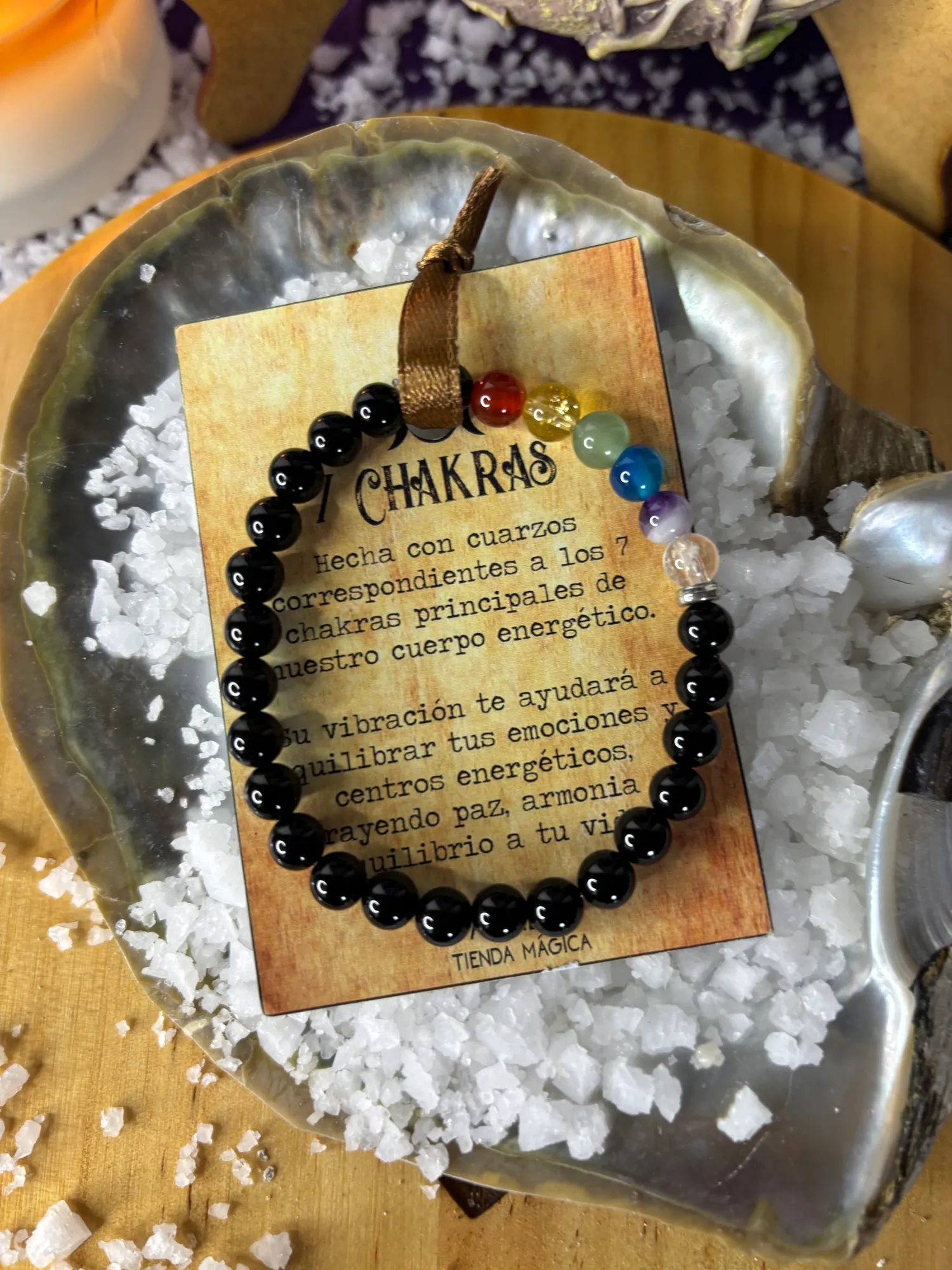Pulsera 7 Chakras y Ónix Negro - Image 1