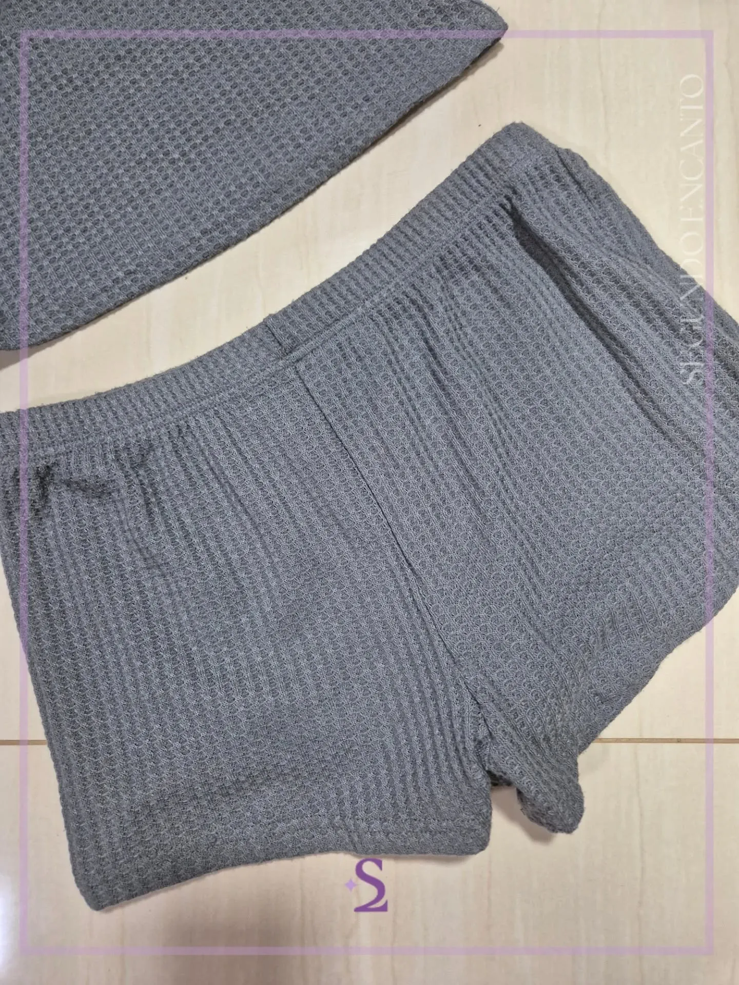 Set pijama gris tela wafle L - Image 4
