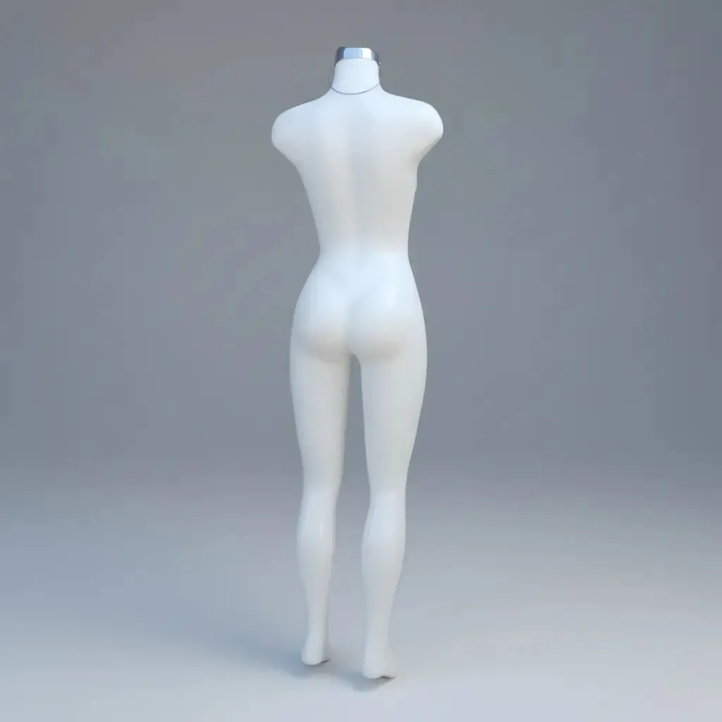 Maniquí Dama Completo Plástico color blanco Exhibidor Con Base - Image 2