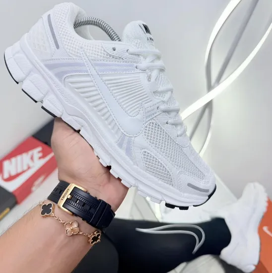 Nike Zoom Vomero 5 – Triple White & Chrome - Image 2