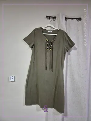 Vestido tipo tunica color verde L 