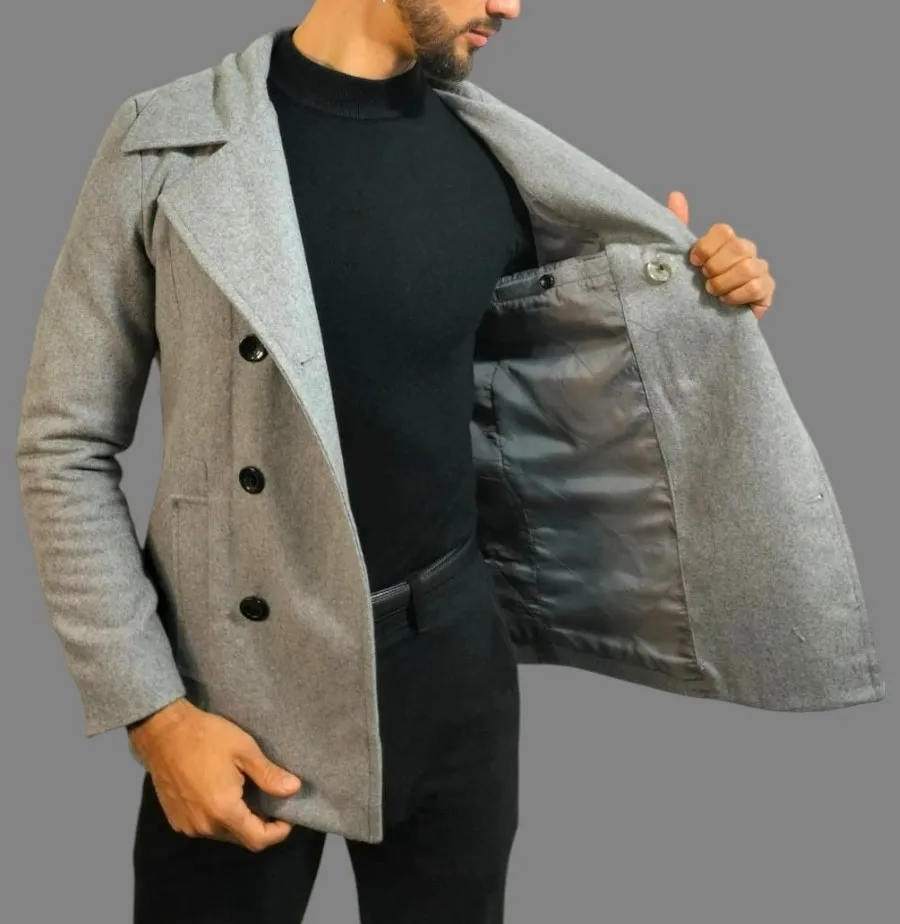 Chamarra en paño gris - Image 2