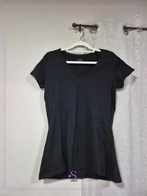 Camisa de algodon color negro M