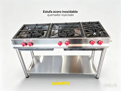 Estufa de 4 puestos industrial en acero