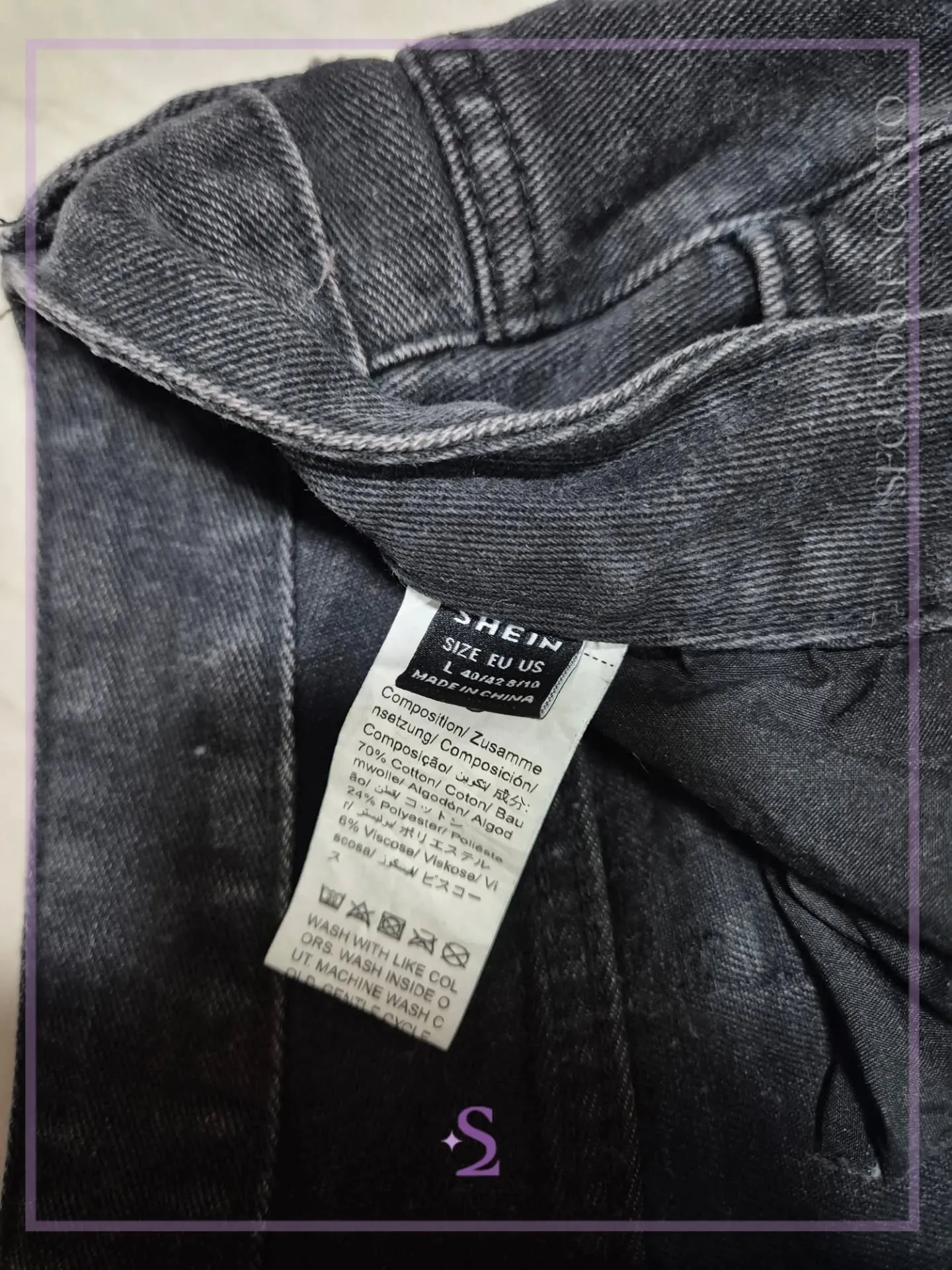 Jeans rotos color negro lavado L - Image 7