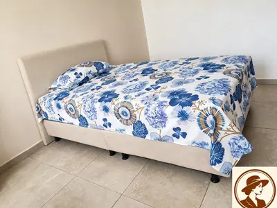 Juego de sabanas estampado floral azul - cama sencilla 