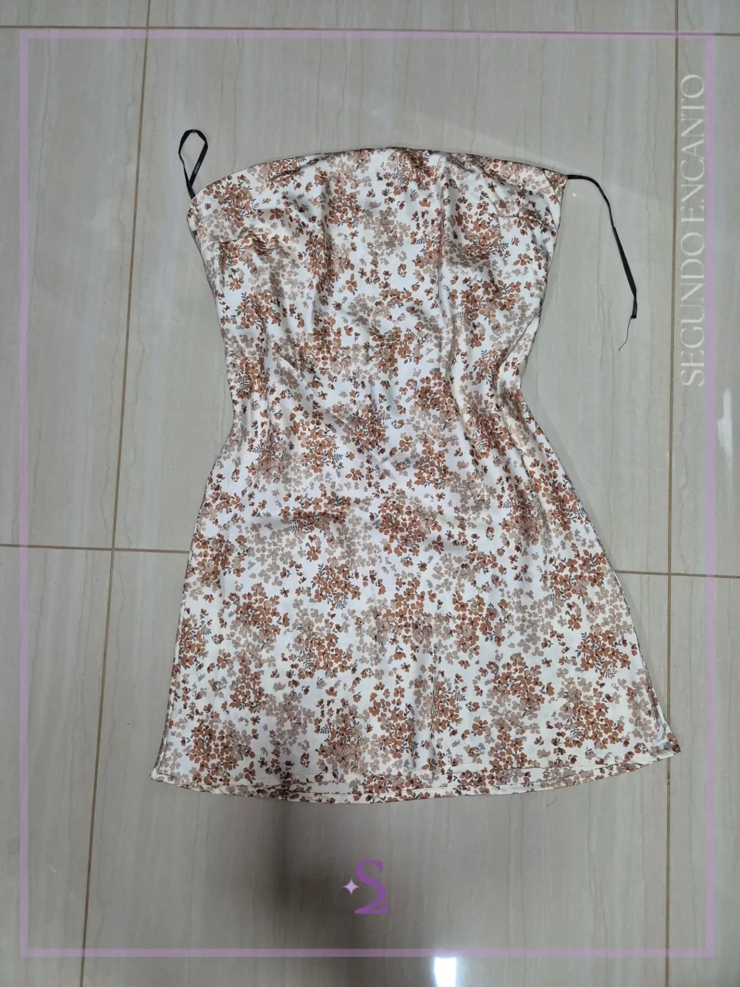 Vestido corto tipo satinado L - Image 2
