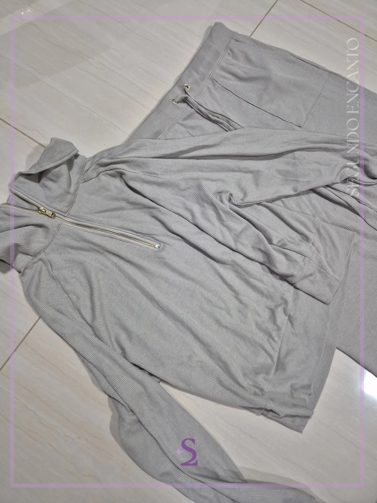 Conjunto gris tipo pijama L - Image 2