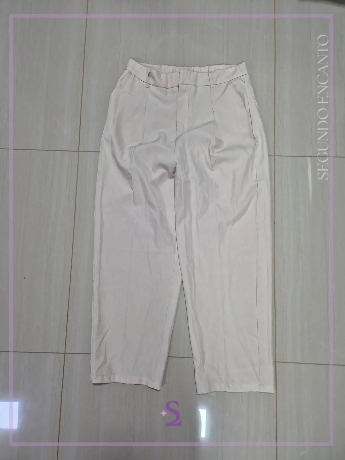 Pantalon de vestir color crema L - Image 1