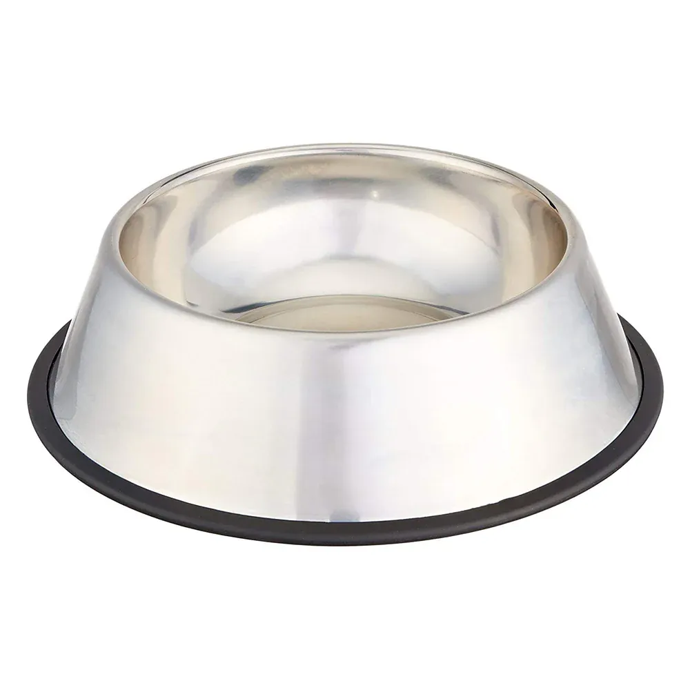 Plato perro metal borde negro pequeño - Image 1