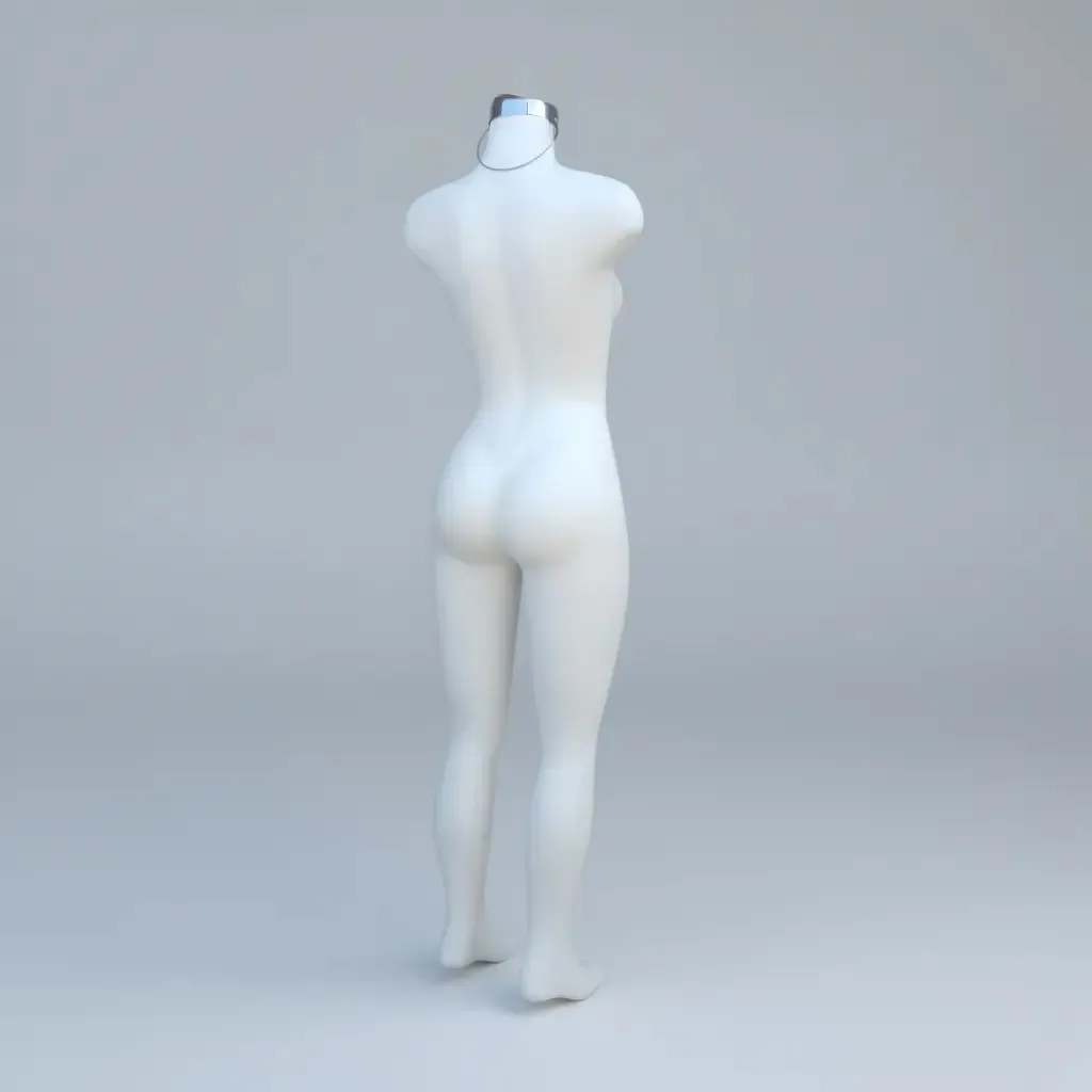 Maniquí Dama Completo Plástico color blanco Exhibidor Con Base - Image 3