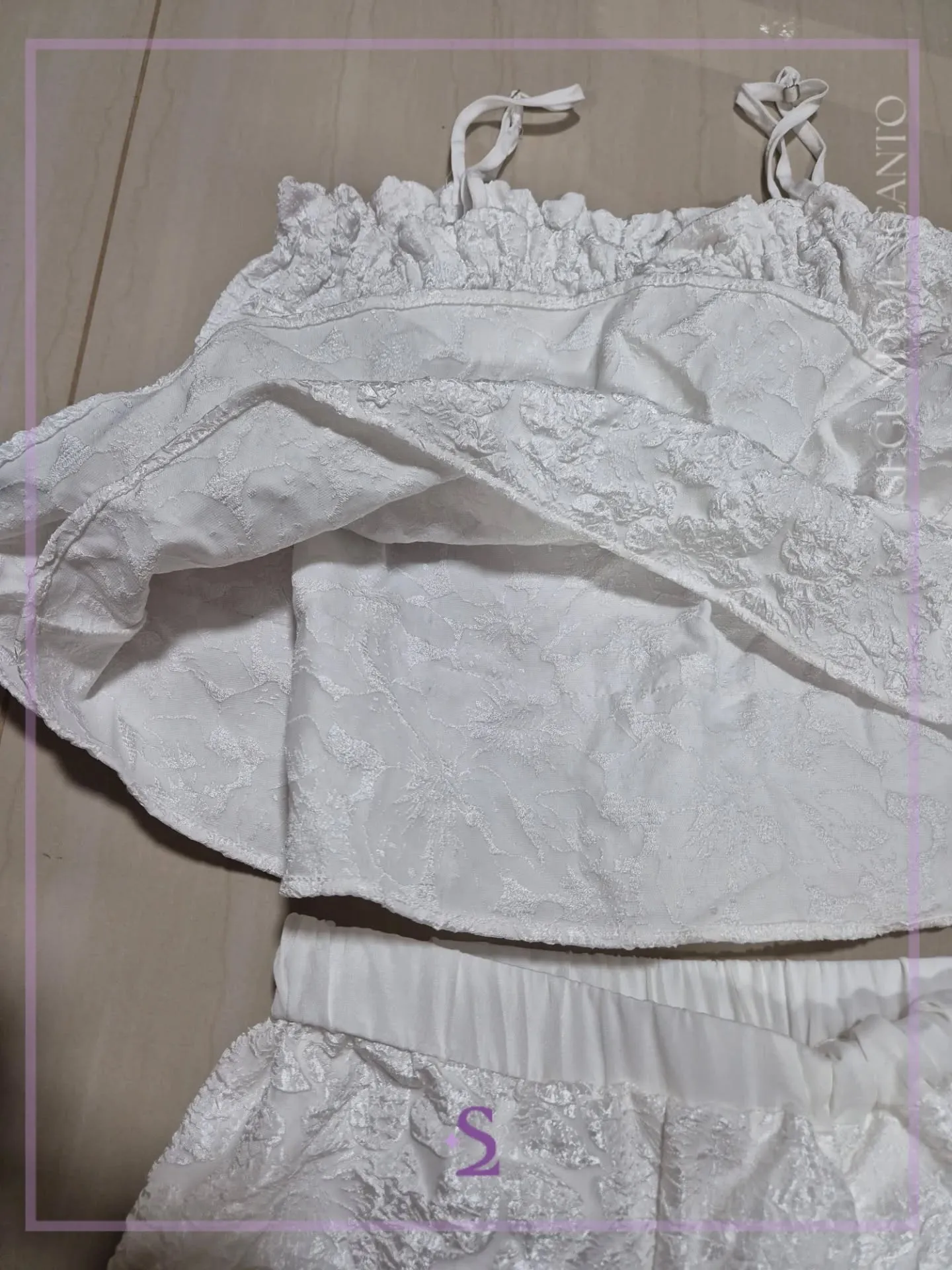 Conjunto blanco blusa y short L - Image 4