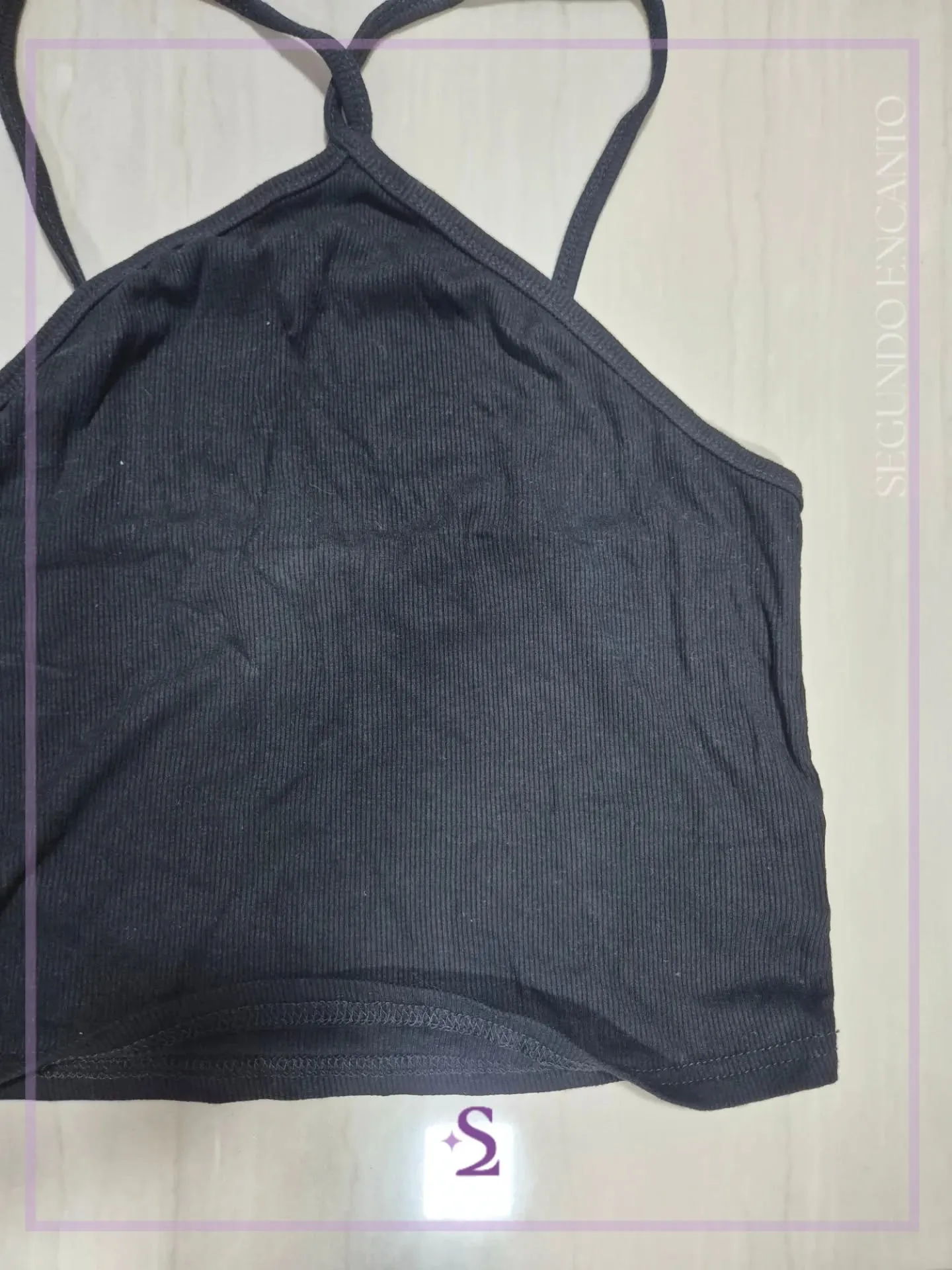 Crop top basico con cuello halter L - Image 3