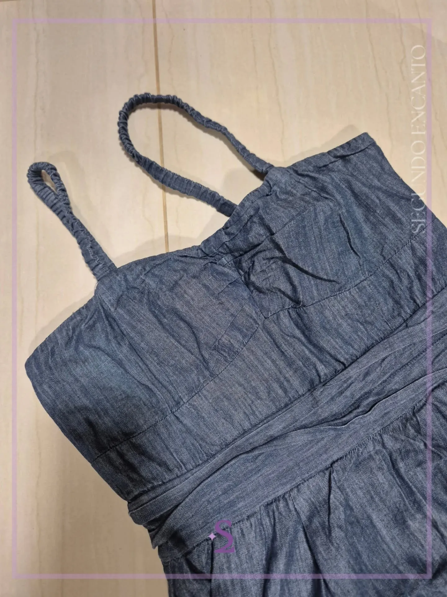 Vestido azul de algodon M - Image 2