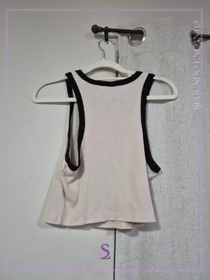Crop top blanco hueso L