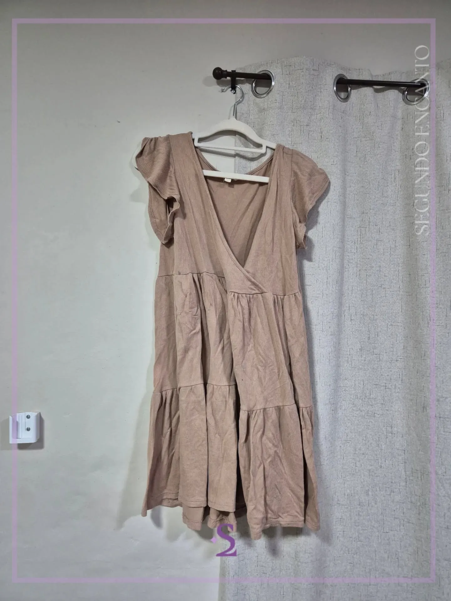 Vestido beige para andar en casa L - Image 5